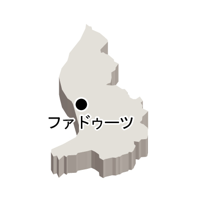 リヒテンシュタイン公国無料フリーイラスト｜首都名・立体(白)